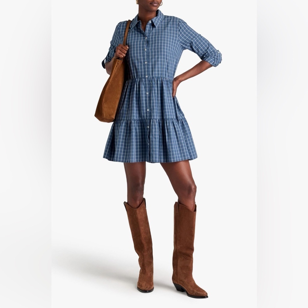 Veronica Beard
Jemila Check Tiered Mini Dress